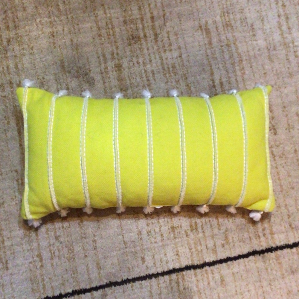 Green Neon Striped Throw Pillow